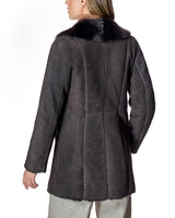 Shearling Lamb Buttoned Wrap Coat-Maximilian
