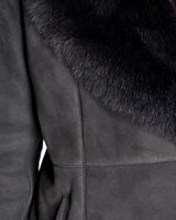 Shearling Lamb Buttoned Wrap Coat-Maximilian