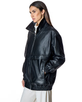 Women's Leather Zip-Front Jacket-Maximilian