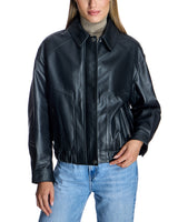 Women's Cropped Leather Jacket-Maximilian