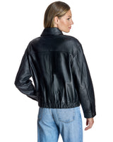 Women's Cropped Leather Jacket-Maximilian