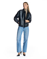 Women's Cropped Leather Jacket-Maximilian