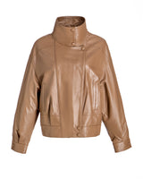 Maximilian Women's Funnel neck Leather Jacket Maximilian