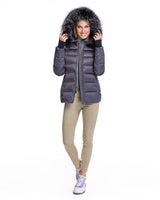 Polyester Jacket with Detachable Fox Trimmed Hood