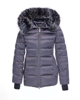 Polyester Jacket with Detachable Fox Trimmed Hood