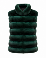 Maximilian 19" Green Dyed Horizontal Chinchilla Vest