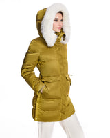 Julia & Stella by Maximilian Shearling Trimmed Puffer Coat-Maximilian