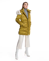 Julia & Stella by Maximilian Shearling Trimmed Puffer Coat-Maximilian