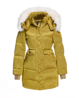 Julia & Stella by Maximilian Shearling Trimmed Puffer Coat-Maximilian