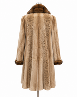 Archive & Vintage Beige Sheared Mink Coat with Sable Wing Collar