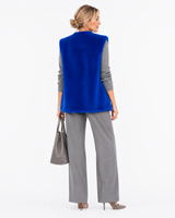 One-of-a-Kind 26" Cobalt Blue Dyed Mink Collarless Vest
