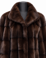 Archive & Vintage 36" Brown Mink Horizontal Coat with Wing Collar