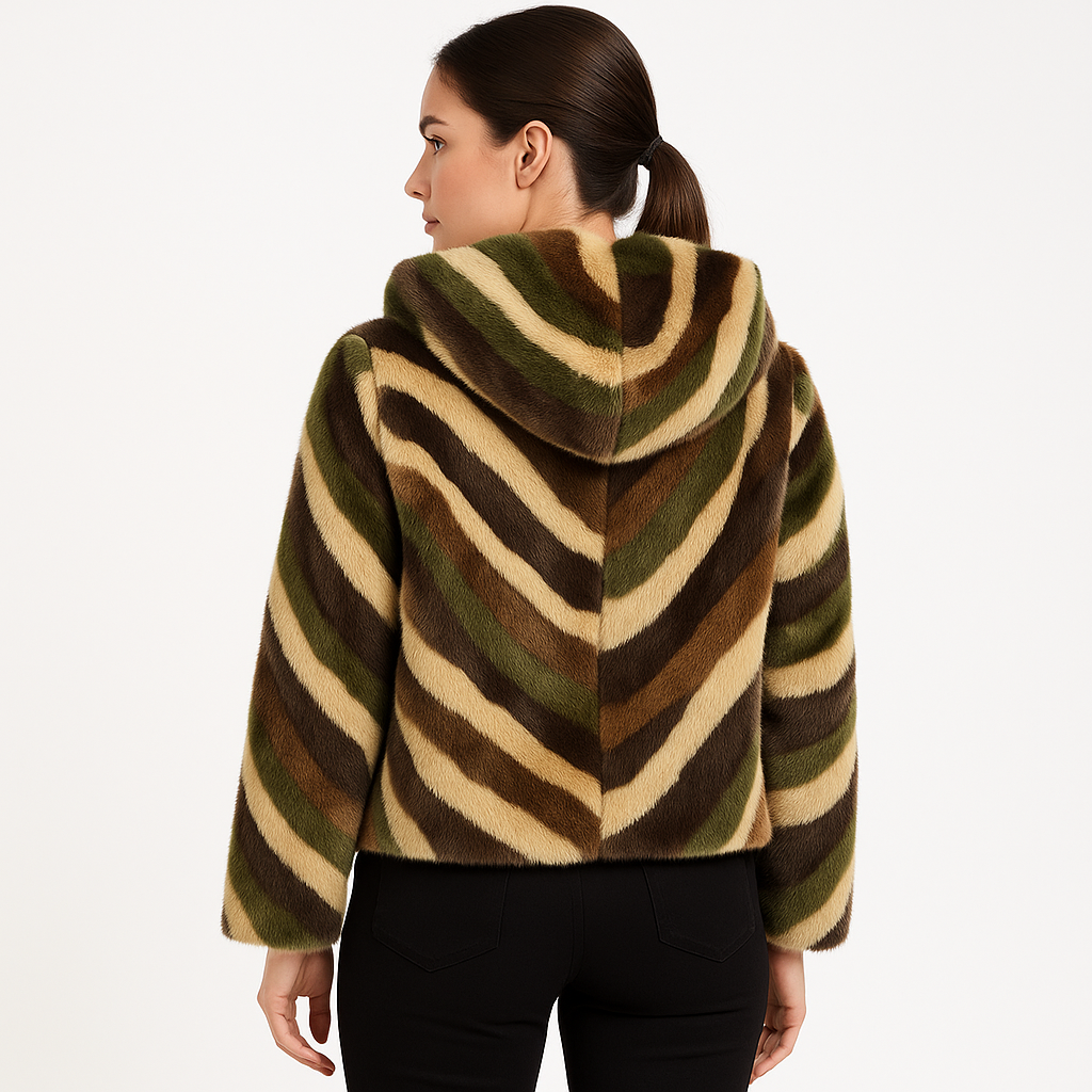 23" Dyed Mink Section Hoodie Jacket- Reversible