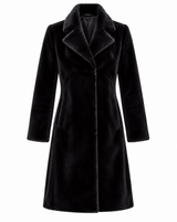 Maximilian 38" Black Dyed Sheared Mink Coat with Notch Collar
