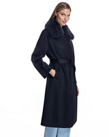 Cashmere Belted Coat with Cashmere Goat Shirt Collar-Maximilian