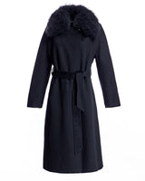 Cashmere Belted Coat with Cashmere Goat Shirt Collar-Maximilian