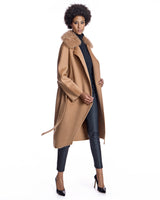 Cashmere Belted Coat with Cashmere Goat Shirt Collar-Maximilian
