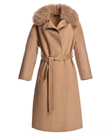 Cashmere Belted Coat with Cashmere Goat Shirt Collar-Maximilian