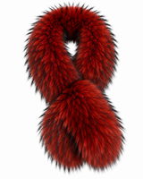 Maximilian 3.5 "x41" Red Dyed Finnish Raccoon Pull-Through Scarf
