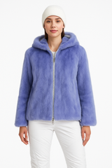 Reversible Mink Patchwork Hooded Jacket – Fur Side & Waterproof Nylon Side