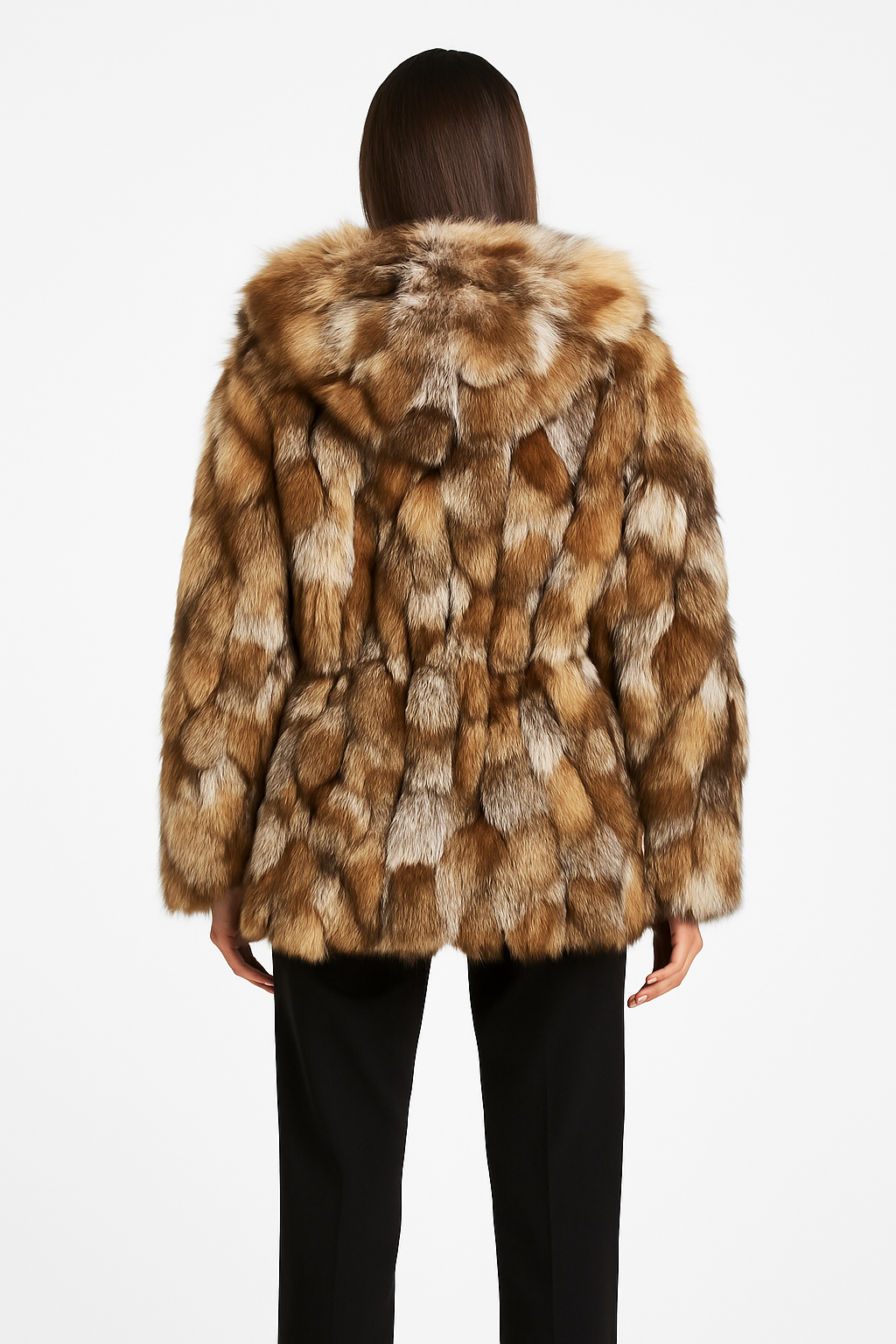 Dyed Sections Fox Parka