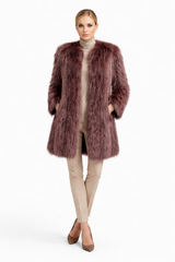 37" Rosa Rosetti Dyed Feather Silver Fox Coat