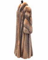Archive & Vintage 46" Crystal Fox Coat with Stand Collar and Diagonal Sleeves