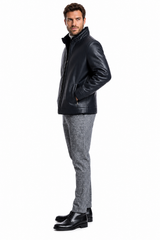 Men's Slim Fit Nappa Shearling Jacket-Maximilian