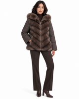 Maximilian One-of-a-Kind 29" Brown Cashmere & Russian Sable Convertible Jacket