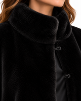Maximilian 25" Black Sheared Mink Swing Jacket with Mink Stand Collar