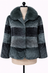 Archive & Vintage Green Swakara Jacket with Sable Collar-28"
