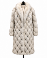 Archive & Vintage 40" Blue Fox Coat with Notch Collar and Leather inserts