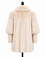 Archive & Vintage 31" Beige Mink Jacket with Beige Fox Tuxedo Collar