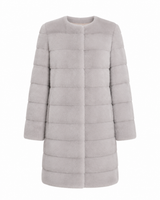 Light Grey Dyed Mink Horizontal Mink Coat- 39" Long