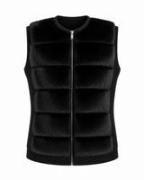 Black Cashmere Hoodie & Ranch Mink Vest Set-22"