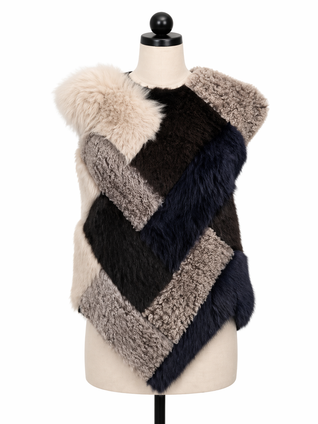 Archive & Vintage Mixed Media Shearling & Rabbit Shirt- Maison Martin Margiela