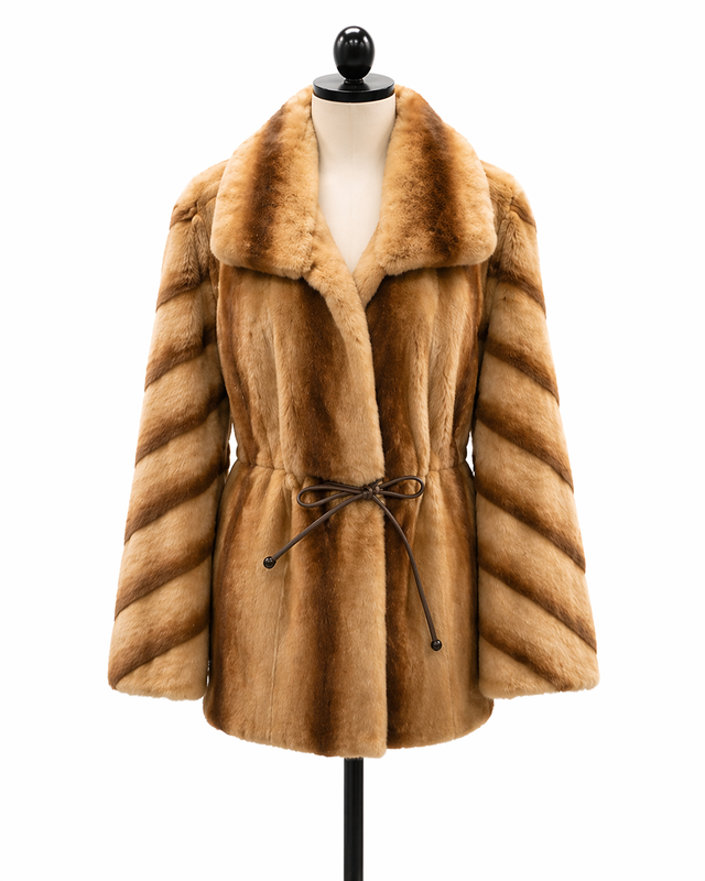 Archive & Vintage  Whiskey Dyed Sheared Mink Jacket-31"