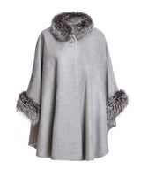 Alpaca Cape with Dyed Silver Fox