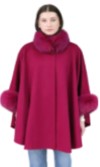 Loro Piana Wool Cape with Fox Trims