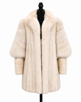 Archive & Vintage 31" Beige Mink Jacket with Beige Fox Tuxedo Collar