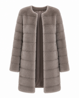 Sapphire dyed Mink Horizontal Jacket 33" Long
