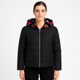 Mink Section Hooded Jacket/ Reversible to Quilted Nylon