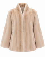Maximilian 25" Palomino Dyed Mink V-neck Jacket with Leather Belt