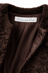 Archive & Vintage Designer Espresso Persian Lamb Coat with Floral Sequin embroidery-45"