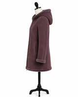 Archive & Vintage 33" Purple Rose Dyed Shearling Lamb Coat with Hood.
