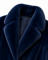 One-of-a-Kind 43" Deep Blue Notch Collar Coat with 1/2 Belt