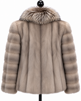 Archive & Vintage 24" Blue Iris Mink Jacket with Silver Fox Tuxedo