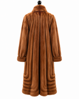 Archive & Vintage 51" Whiskey Dyed Mink Coat with Directional Bottom Design
