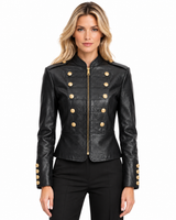 21" Made in Italy Military Lamb Leather Jacket- Maximilian
