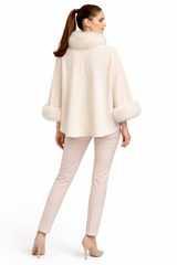 Cashmere Capelet with Fox Fur Collar and Cuffs